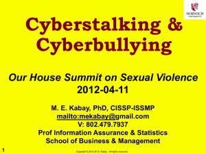 Cyberstalking & Cyberbullying