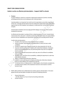 DRAFT FOR CONSULTATION Guide to write an effective job
