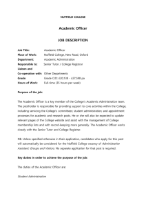 AA Job Description - Nuffield College