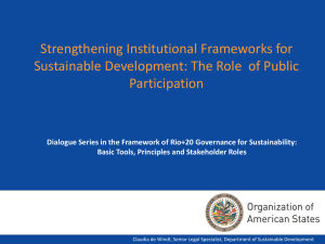Strengthening Institutional Frameworks for Sustainable Development