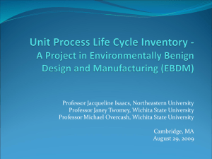 Unit Process Life Cycle Inventory - cratel