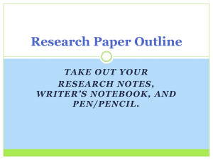 Research Paper Outline