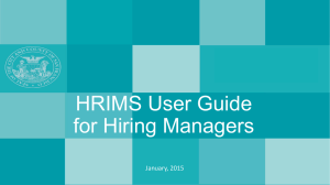 HRIMS User Guide for Hiring Managers