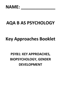 Key approaches: The Biological Approach
