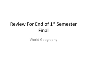 Review For end of Semester Final