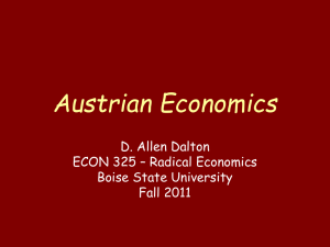 Austrian Economics - College of Business and Economics
