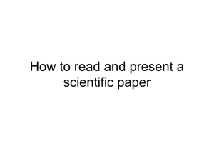 How to read and present a scientific paper