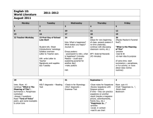 2011-2012 Academic Calendar