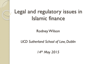 Legal and regulatory issues in Islamic finance