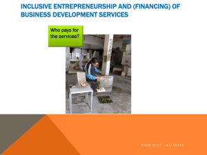 Inclusive Entrepreneurship and (Financing) of Business