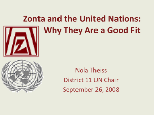 Zonta and the United Nations: Why They Are a