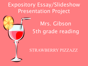 Expository Essay/Slideshow Presentation