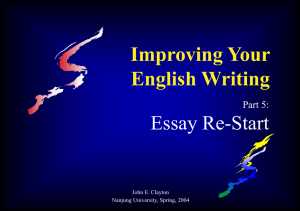 JEC EW 5 - Re-Start Essay Work