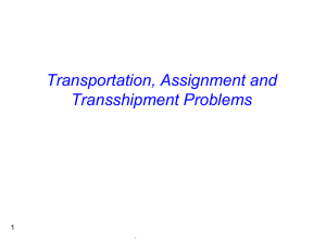 Transportation, Assignment and Transshipment problems