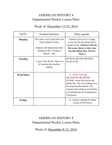 Departmental Weekly Lesson Plans