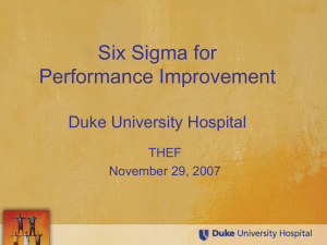 Six Sigma for Performance Improvement