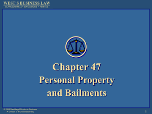 Chapter 47 - Personal Property and Bailments