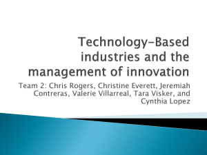 Technology-Based industries and the management of innovation