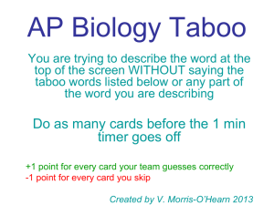 AP Biology Taboo - wuerthapbiology