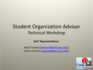 Student Organization Advisor Technical Workshop