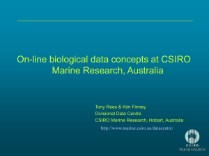 On-line biological data concepts at CSIRO Marine Research, Australia