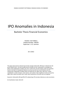 IPO Anomalies in Indonesia - Erasmus University Thesis Repository
