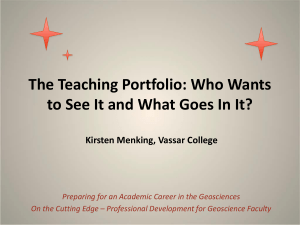 The Teaching Portfolio: Who Wants to See It and