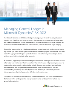 Managing General Ledger in Microsoft Dynamics AX 2012