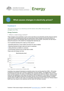 Factsheet 4: What causes changes in electricity prices?