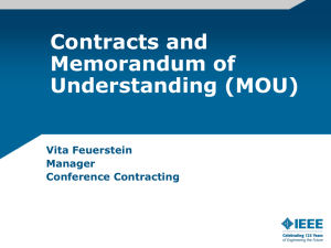 Contracts and Memorandum of Understanding (MOU)