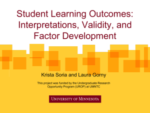 Student Learning Outcomes: Interpretations, Validity, and Factor