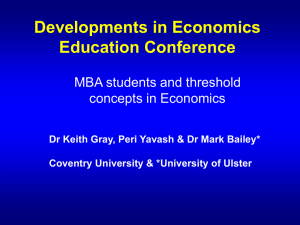 MBA students and threshold concepts in Economics
