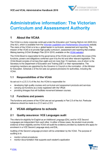 Administrative information - Victorian Curriculum and Assessment