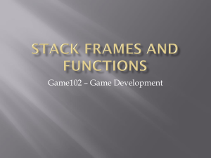 Stack Frames and Functions