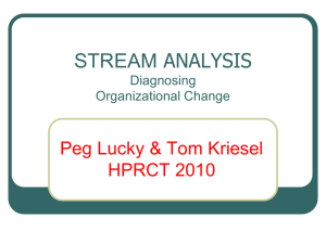 Overview of Stream Analysis - A Tool for Change