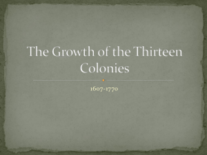 The Growth of the Thirteen Colonies