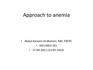 Approach to anemia f..