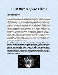 Civil Rights of the 1960's Introduction