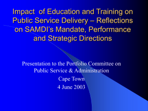 Impact of Education and Training on Public Service Delivery