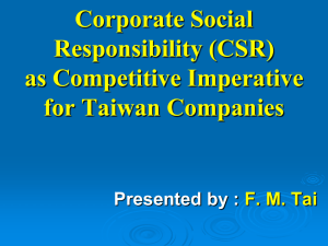 Corporate Social Responsibility as Competitive