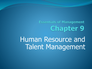 9. Staffing and Human Resource Management.