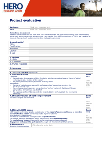 HERO Research Grant evaluation form