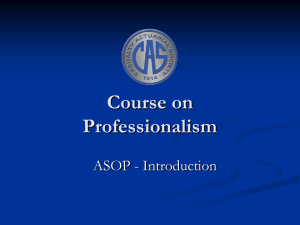Course on Professionalism - Casualty Actuarial Society