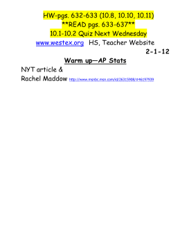 Statistics Sect 10 2 Worksheet 1 Name Inference About Population