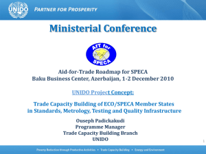 Trade Capacity Building of SPECA Member States in Standards