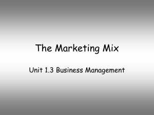 The Marketing Mix - Deans Community High School