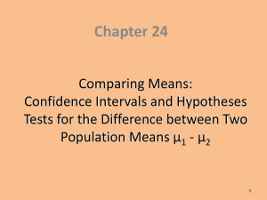 Chapter 24 Confidence Intervals and Hypothesis
