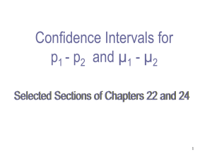 Confidence Intervals for the Difference between Two Population