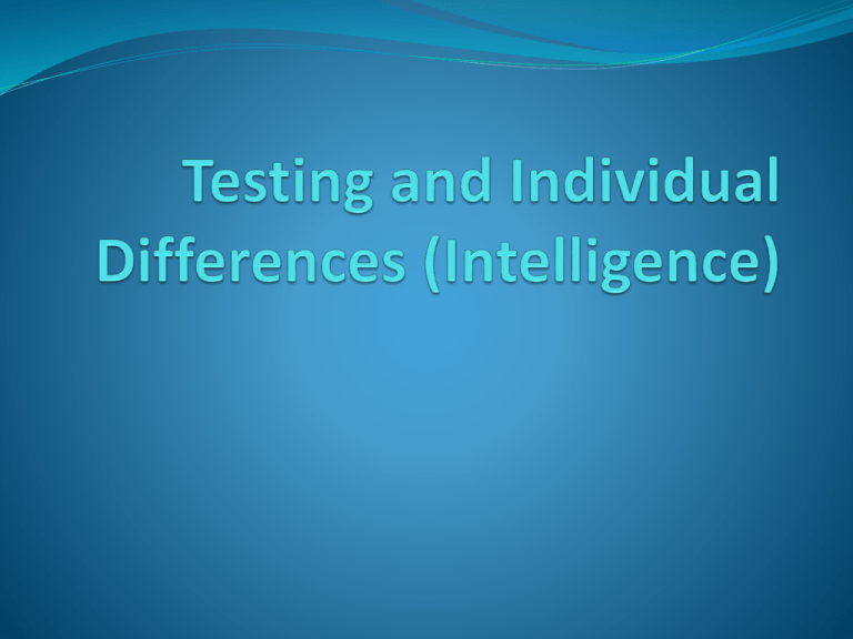 What Is Meant By Individual Test Of Intelligence