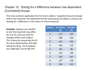 Chapter 15: Testing for the difference between two dependent groups